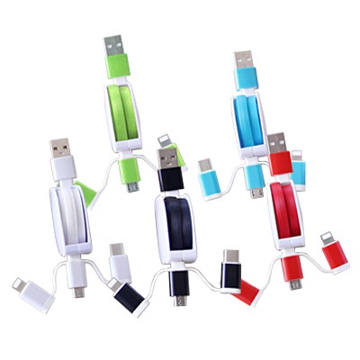 3-in-1 UNI Retractable USB Charging Cable