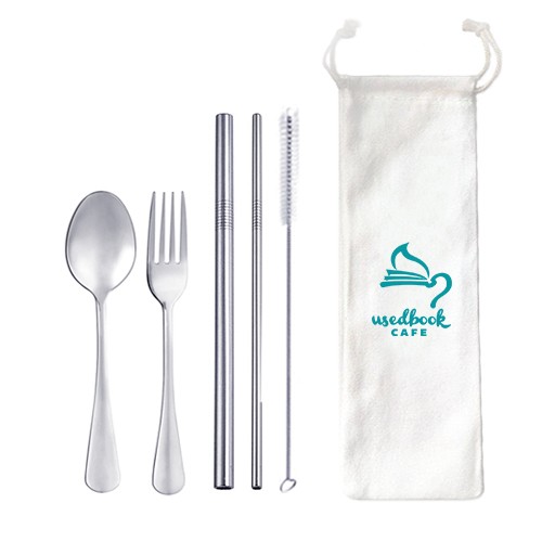 5-in-1 304 Stainless Steel Straw and Cutlery Set 02