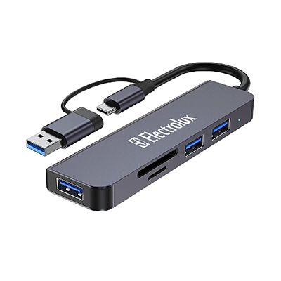 Fusion 5 in 1 USB 3.0 Hub with Type-C