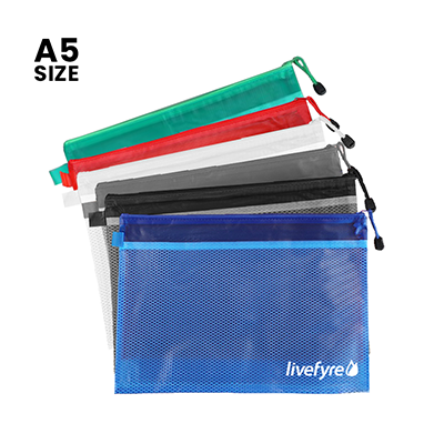 Frosted PVC Organizer with Net Divider – A5 Size