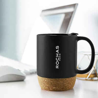 CORK 2 Tone Ceramic Mug with Cover – 400ml